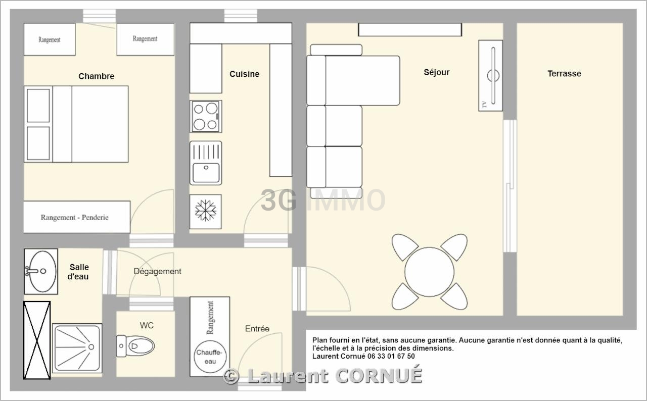 Appartement T2 - 2 pièces - 45.81 m² - Marseille (11ème arr.)